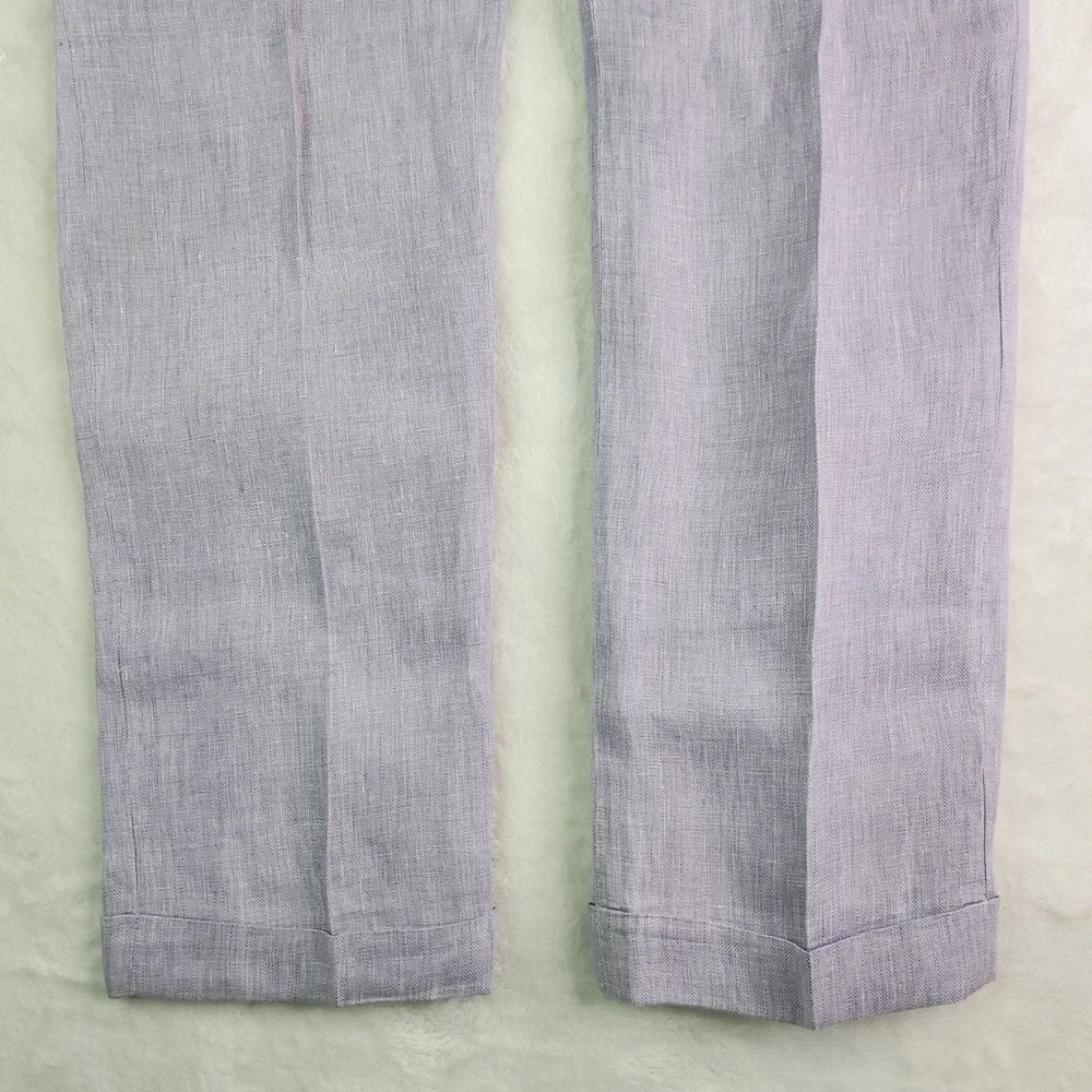 Baird McNutt Murano Alex Fit 100% Linen Pants Mens 30x32 Lavender Purple Trouser